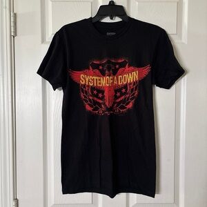 System of a Down Black Short-Sleeve Graphic Tee - Red & Yellow Logo